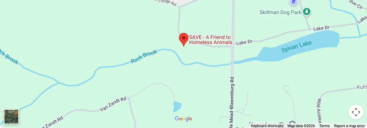 Map showing SAVE, A Friend to Homeless Animals at 1010 Route 601, Skillman, NJ